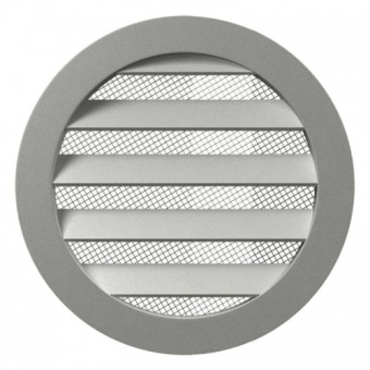 Решетка вент. 10РКМ круглая D125 алюмин с фланцем D100