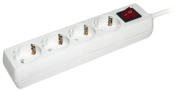 Удлинитель быт. з/к с выкл. 4 места/5метра 3500Вт 16А/250В (ПВС 3х1) У04К-выкл. ИЭК (упак.32/8)