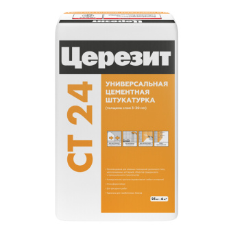 Штукатурка для ячеистого бетона Церезит СТ 24, 25 кг Штукатурка для ячеистого бетона Церезит СТ 24, 25 кг