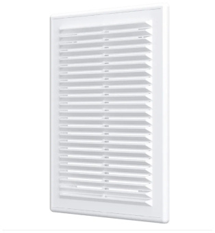 Решетка вентиляционная разъемная наклон. жалюзи с москитной сеткой 183*253мм (арт.1825 Р)