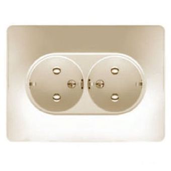 Розетка СП 2-мест.бежевая "GLOSSA" (упак.15) GSL000220 Розетка СП 2-мест.бежевая "GLOSSA" (упак.15) GSL000220