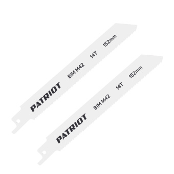 Полотно пильное для сабельной пилы по металлу 152*19*0.92 мм*14T 2 штуки PATRIOT