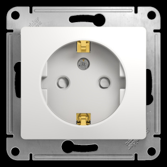 Механизм Розетки СП 1-мест. з/к з/ш белый "GLOSSA" (упак.20) GSL000145 кор.160шт