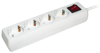 Удлинитель быт. з/к с выкл. 4 места/5метра 3500Вт 16А/250В (ПВС 3х1) У04К-выкл. ИЭК (упак.32/8)
