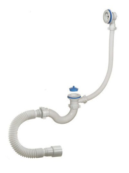 Сифон для ванны 1 1/2 х 40, пласт.реш. с переливом и гибкой трубой 40-40/50  (А-70089) "Орио" Сифон для ванны 1 1/2 х 40, пласт.реш. с переливом и гибкой трубой 40-40/50  (А-70089) "Орио"