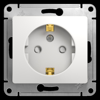 Механизм Розетки СП 1-мест. з/к з/ш белый "GLOSSA" (упак.20) GSL000145 кор.160шт