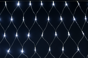 LIGHTING Гирлянда сеть 1,5х1,5м 160 светодиодов белый свет IP20 прозрачный шнур 3м 230В контроллер 8