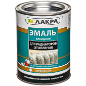 Эмаль алкидная для радиаторов Лакра белая полуматовая 0,9кг