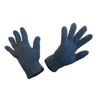 Перчатки трикотажные полушерстяные серые ДВОЙНЫЕ МОРОЗКО 7,5 кл