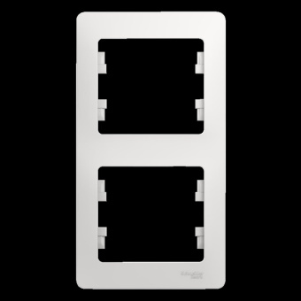 Рамка 2 пост вертик. белая "GLOSSA" (упак.30) GSL000106