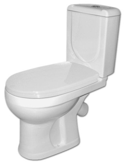 Унитаз-компакт  "ОК" белый прямой выпуск Ирида смыв круговой, антивсплеск (Стандарт)