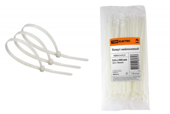 Хомут 4х250мм нейлон (белый) (100шт) TDM Хомут 4х250мм нейлон (белый) (100шт) TDM