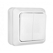 Выключатель ОП 2-кл. 10А 220В белый "Олимп" UNIVersal О0023