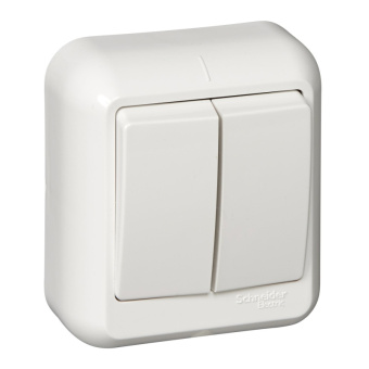 Выключатель ОП 2-кл. 6А Прима белый (упак.130) A56-029-B
