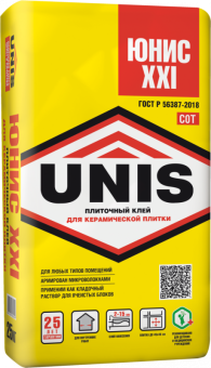 Клей для керамической плитки ЮНИС XXI, 25 кг
