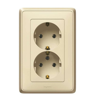 Розетка СП 2-мест з/к 16А, 250В, бежевый BLANCA (упак.6)