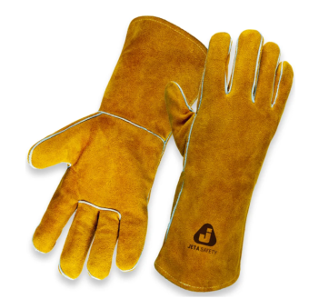 Краги спилковые 10/XL с подкладкой из хб ткани и флиса оранжевые Jeta Safety