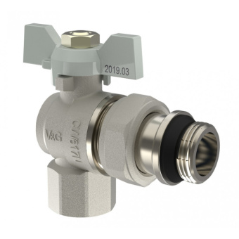 Кран шаровый    1/2" в/н американка угловой бабочка Ру-40 "Valogin" с уплотнением (15)