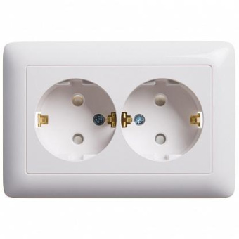 Розетка СП 2-я з/к  з/ш "ХИТ" Белый (упак.68) RS16-231-B